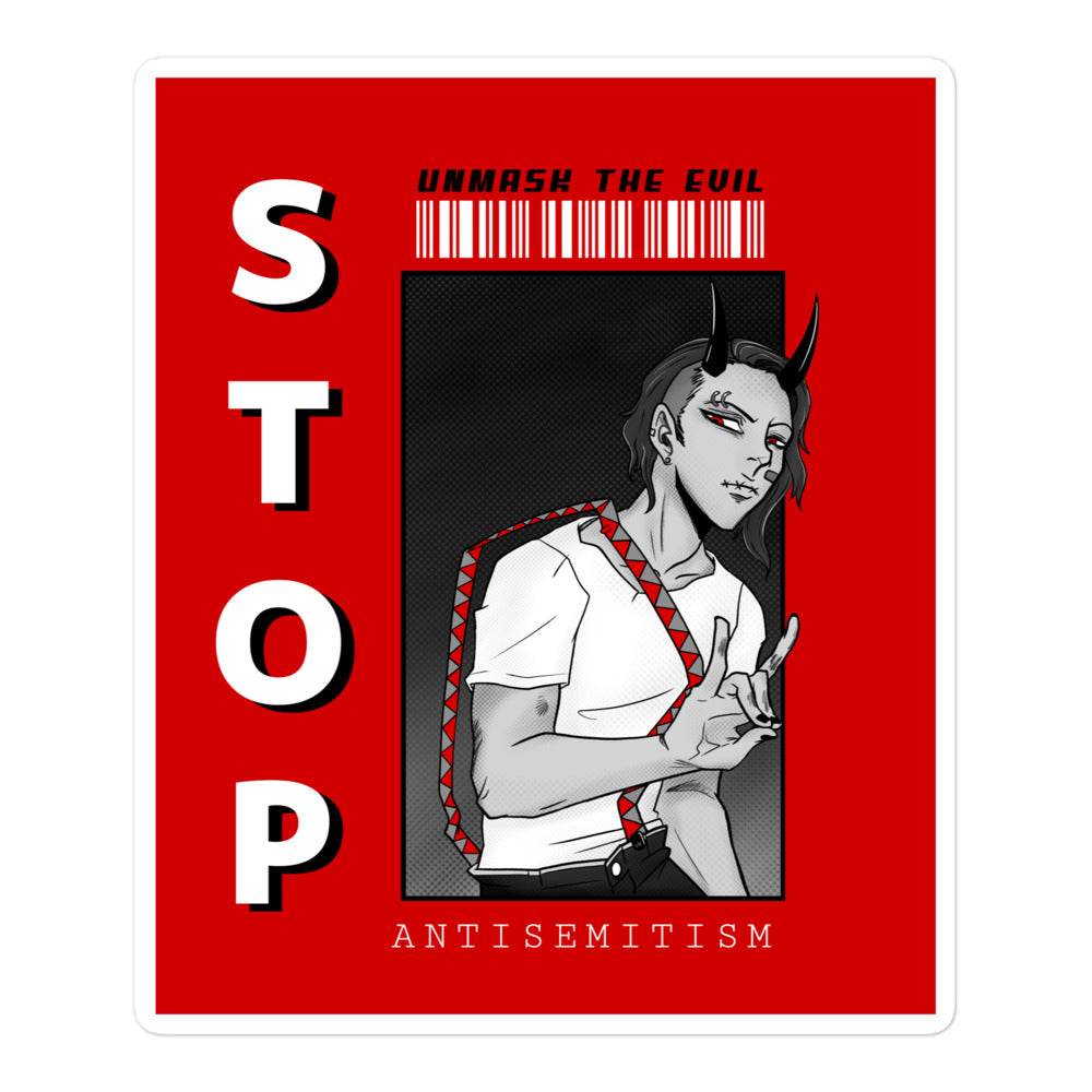 Unmask Evil | Antisemitism | Kiss Cut Sticker Jouparty