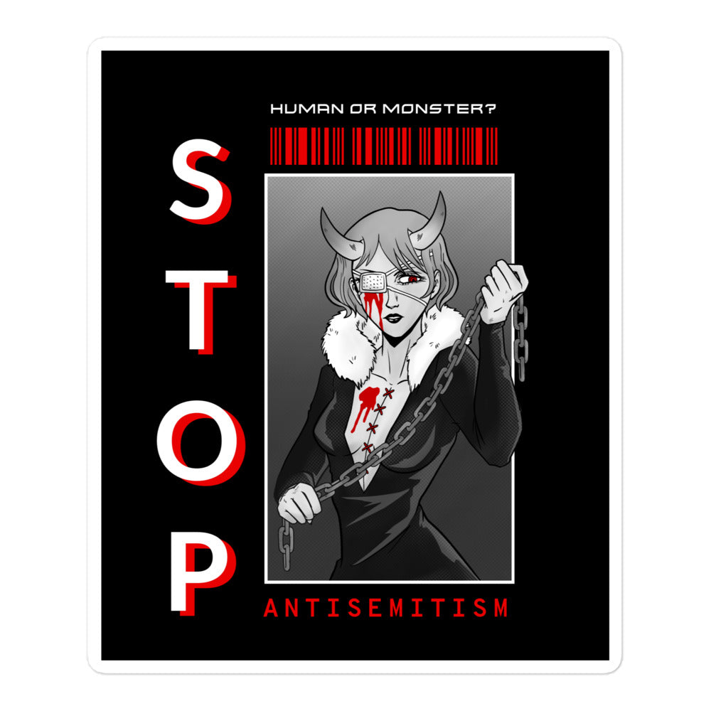 Human Or Monster | Antisemitism | Kiss Cut Sticker Jouparty