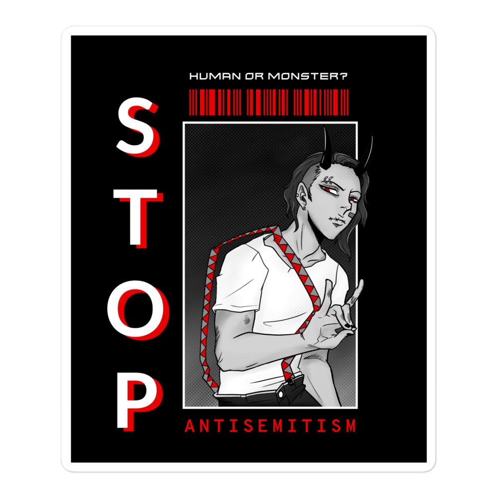 Human Or Monster | Antisemitism | Kiss Cut Sticker