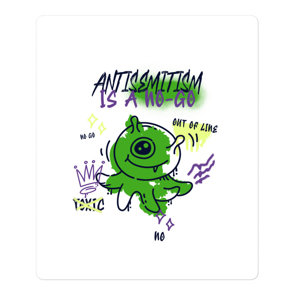 No Go Graffiti Doodle | Antisemitism | Kiss Cut Sticker