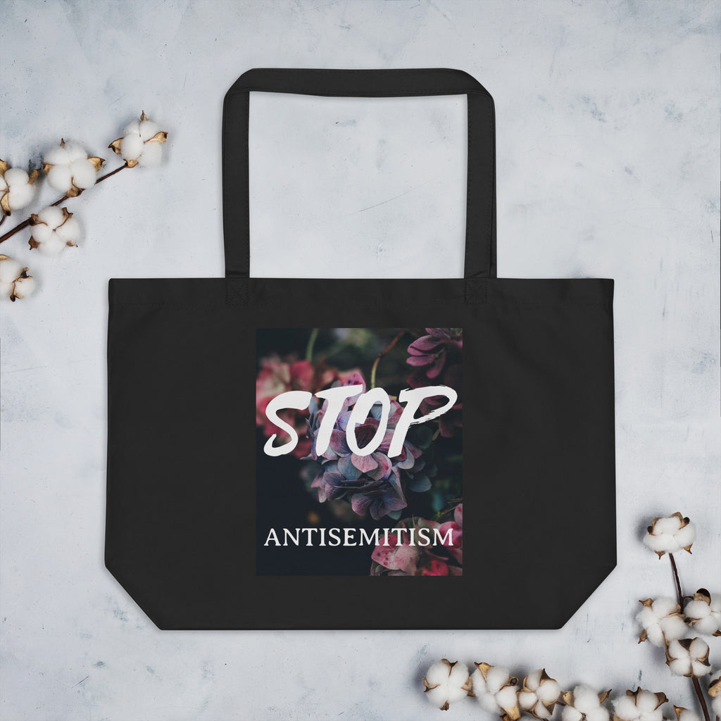 Flower Power | Antisemitism | Large Organic Tote Bag Jouparty