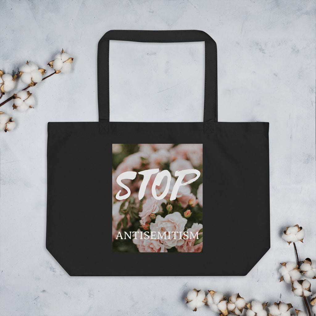 Flower Power | Antisemitism | Large Organic Tote Bag Jouparty