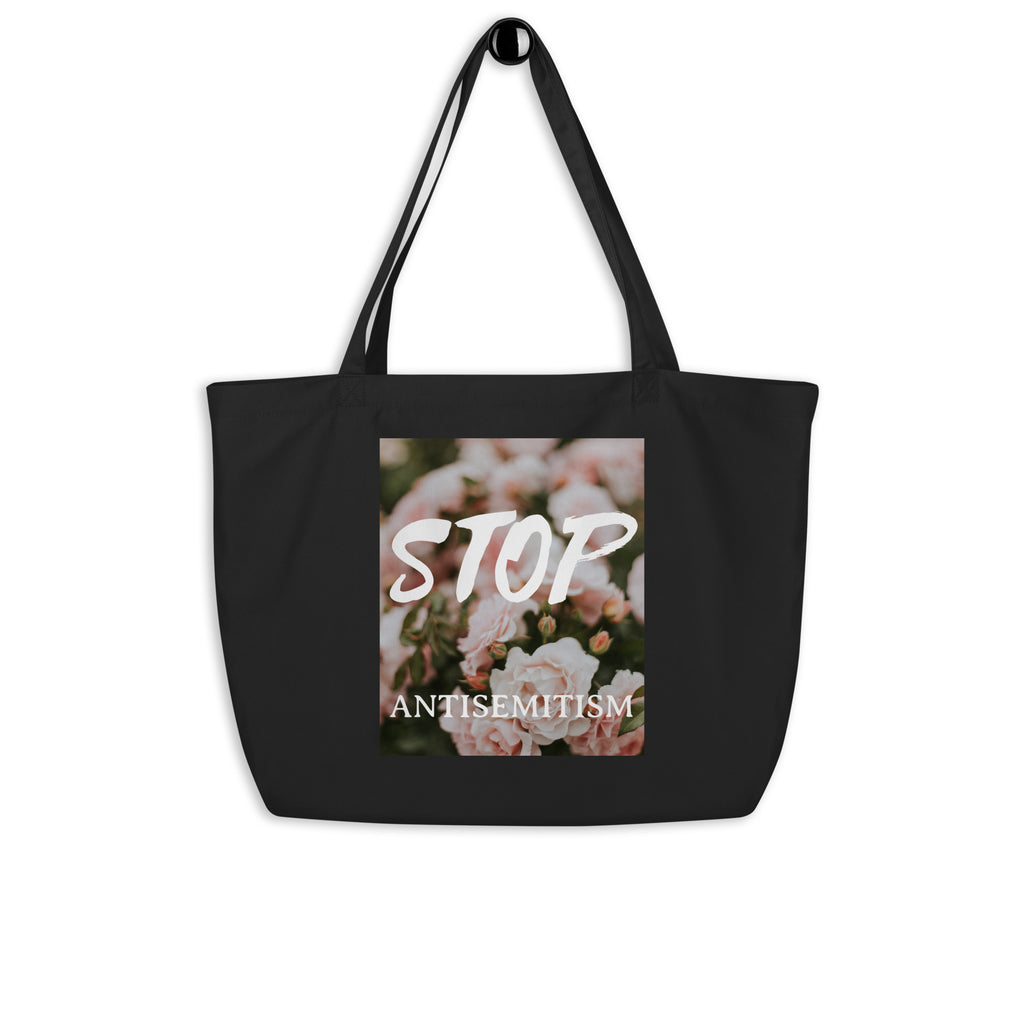 Flower Power | Antisemitism | Large Organic Tote Bag Jouparty