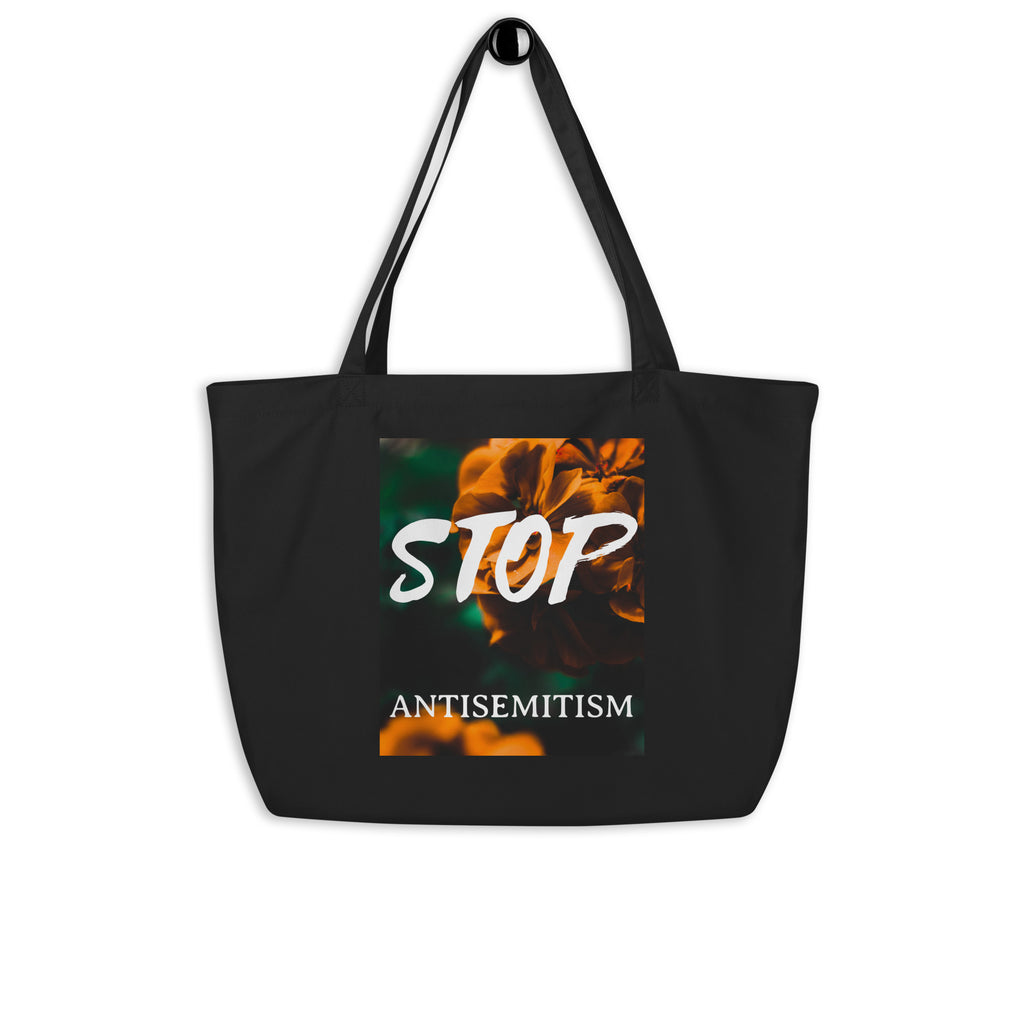 Flower Power | Antisemitism | Large Organic Tote Bag Jouparty