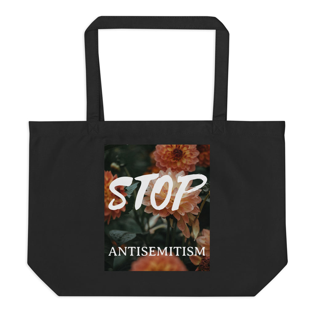 Flower Power | Antisemitism | Large Organic Tote Bag Jouparty