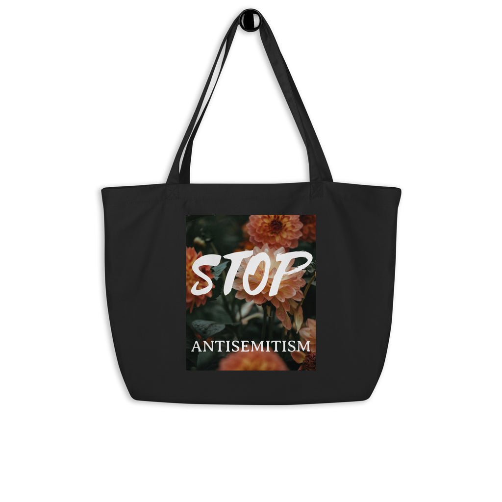 Flower Power | Antisemitism | Large Organic Tote Bag Jouparty