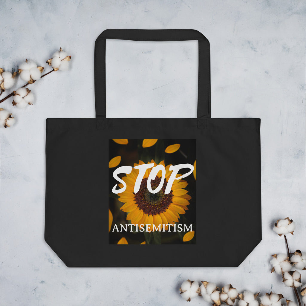 Flower Power | Antisemitism | Large Organic Tote Bag