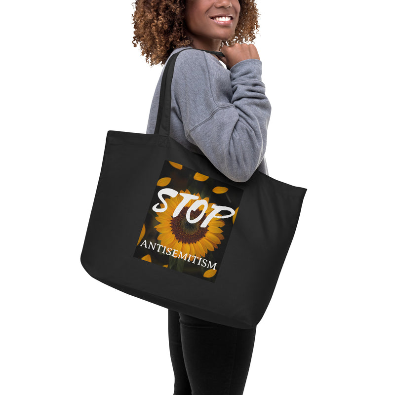 Flower Power | Antisemitism | Large Organic Tote Bag
