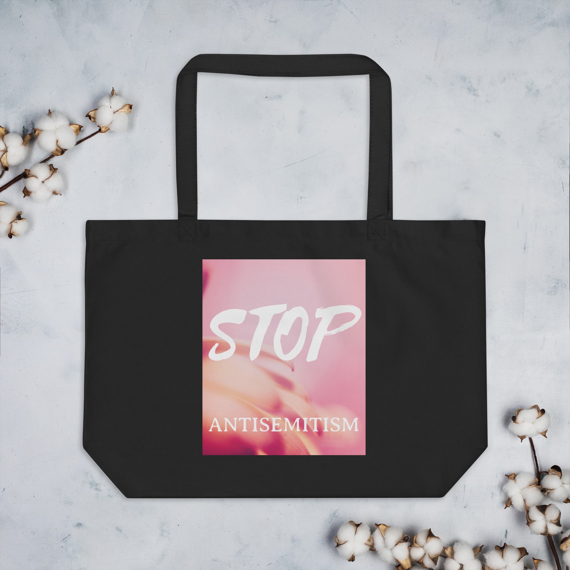 Flower Power | Antisemitism | Large Organic Tote Bag Jouparty
