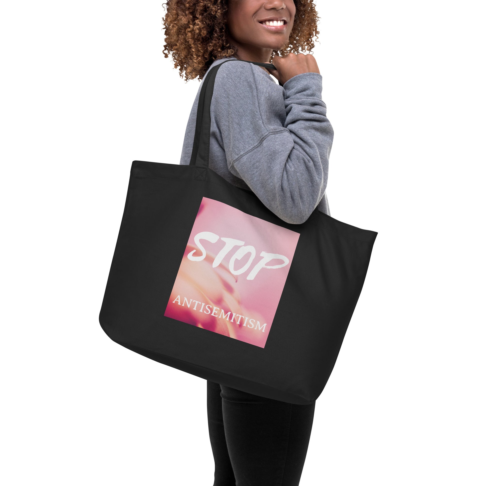 Flower Power | Antisemitism | Large Organic Tote Bag Jouparty