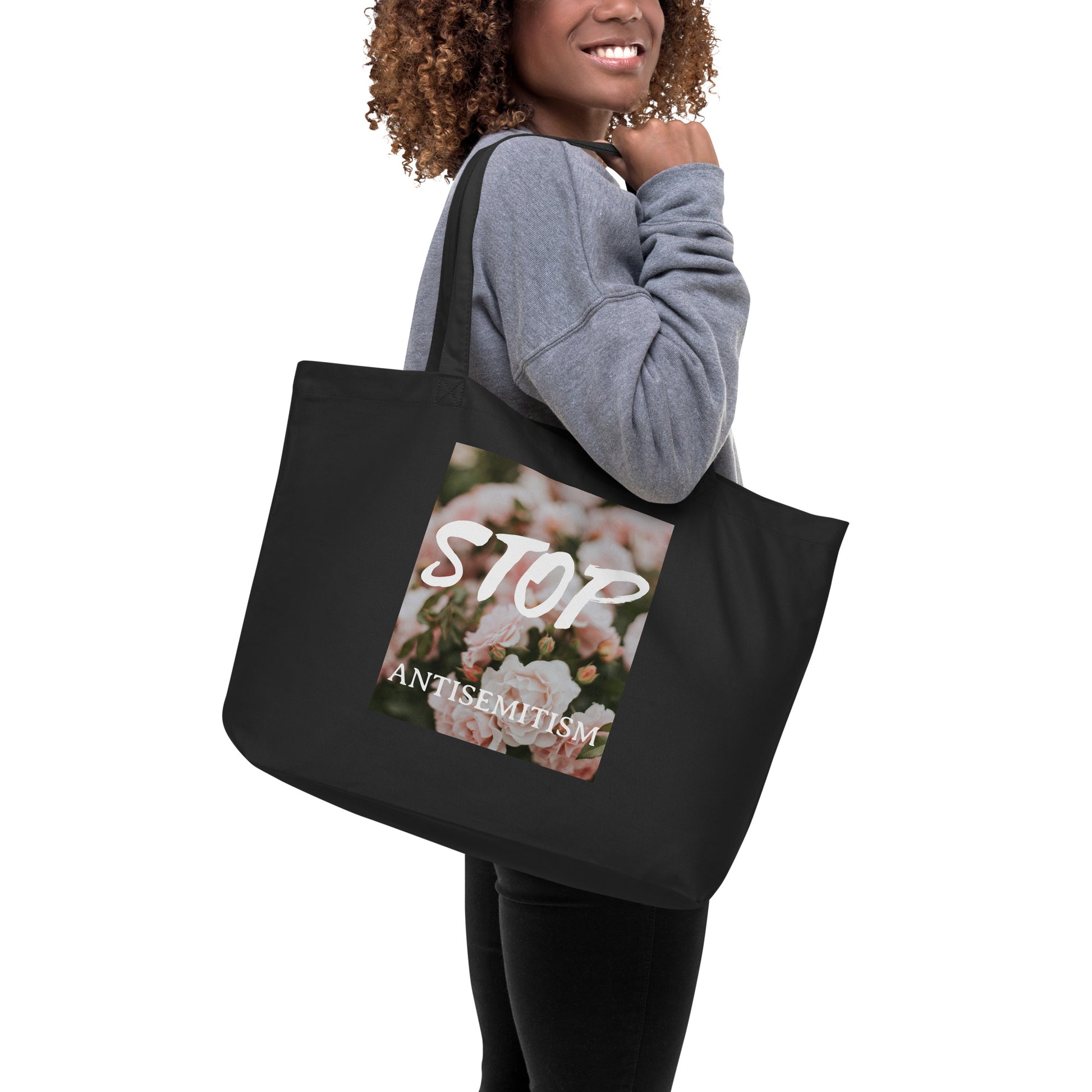 Flower Power | Antisemitism | Large Organic Tote Bag