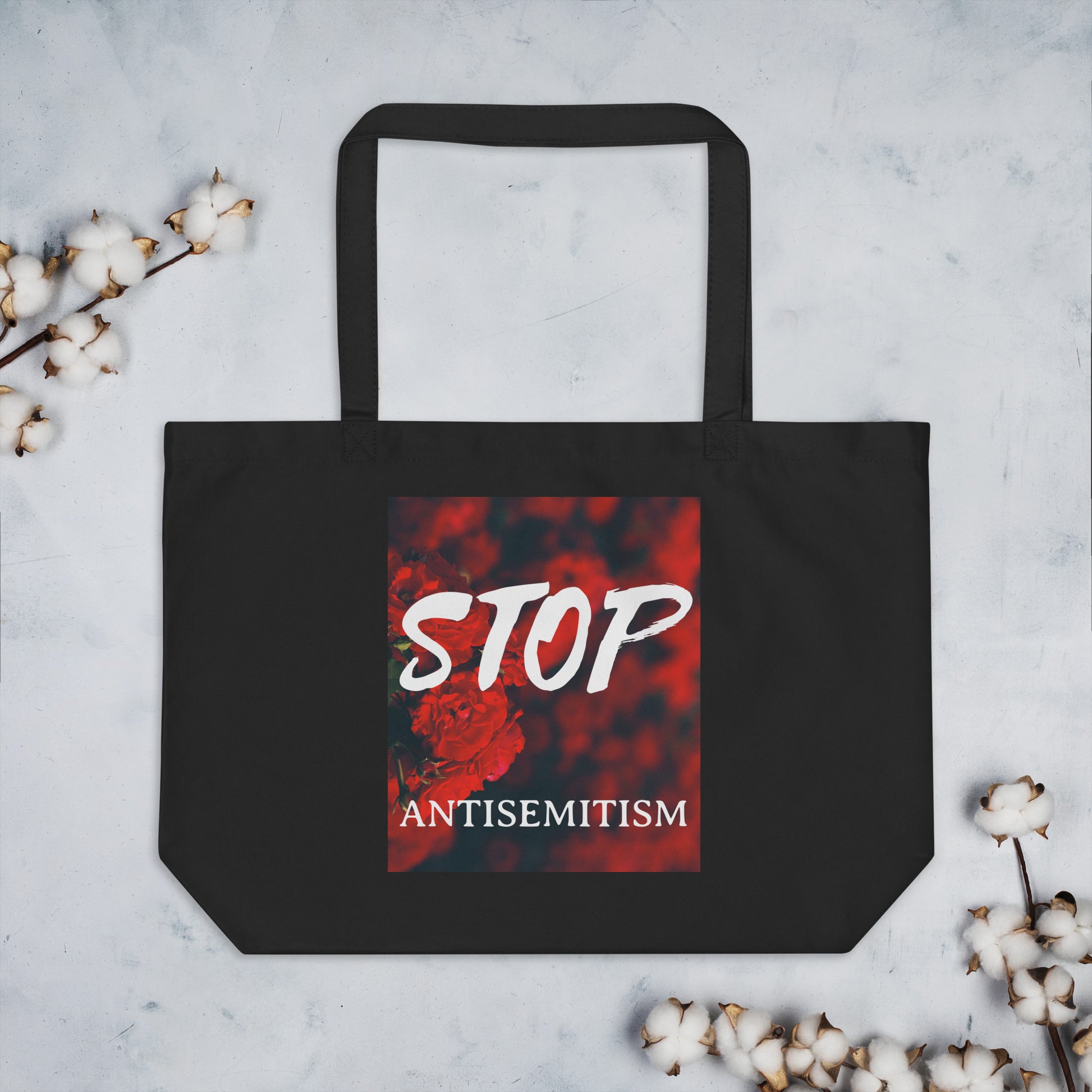 Flower Power | Antisemitism | Large Organic Tote Bag
