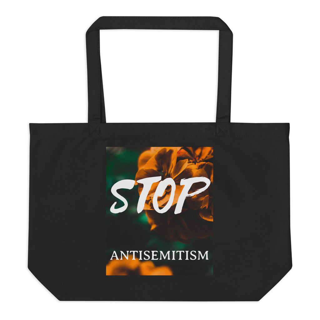 Flower Power | Antisemitism | Large Organic Tote Bag Jouparty