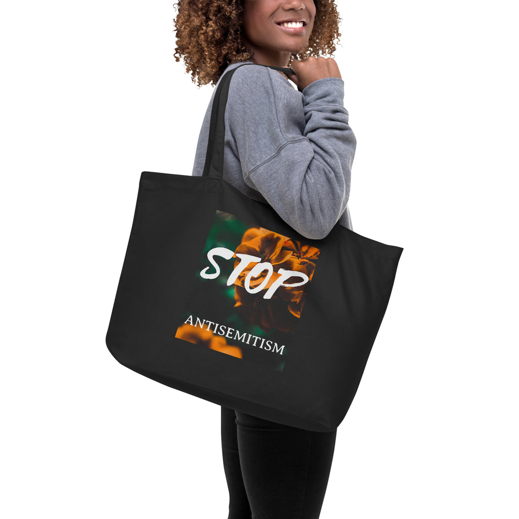 Flower Power | Antisemitism | Large Organic Tote Bag Jouparty