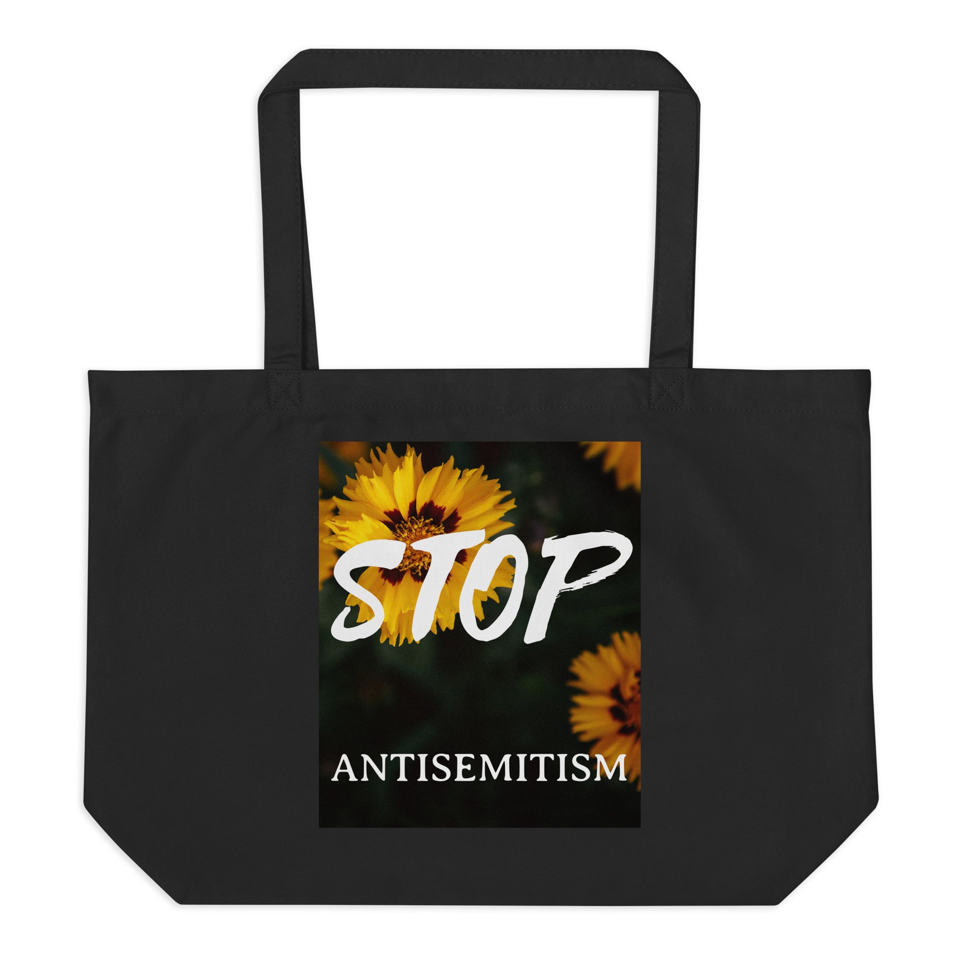 Flower Power | Antisemitism | Large Organic Tote Bag Jouparty