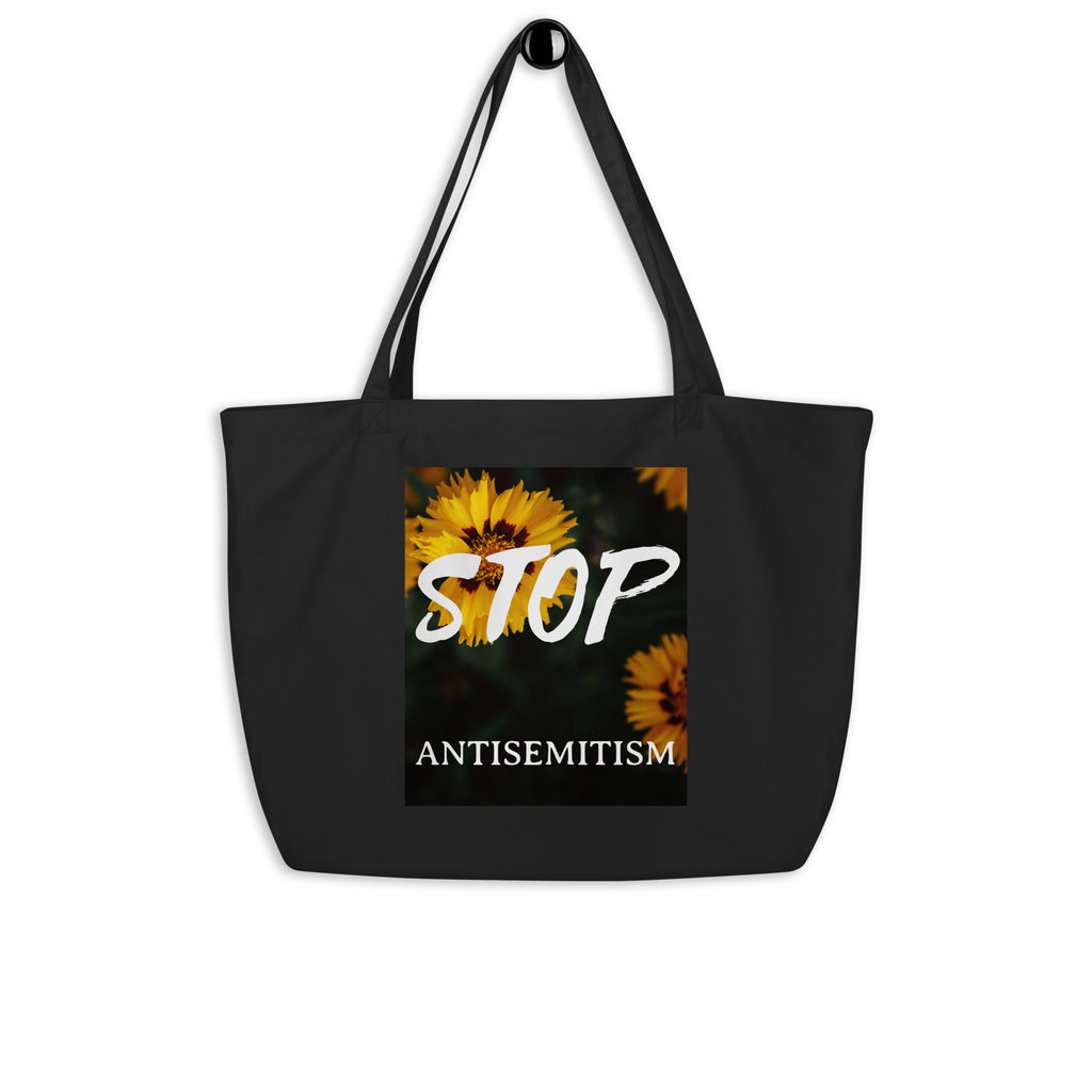 Flower Power | Antisemitism | Large Organic Tote Bag Jouparty