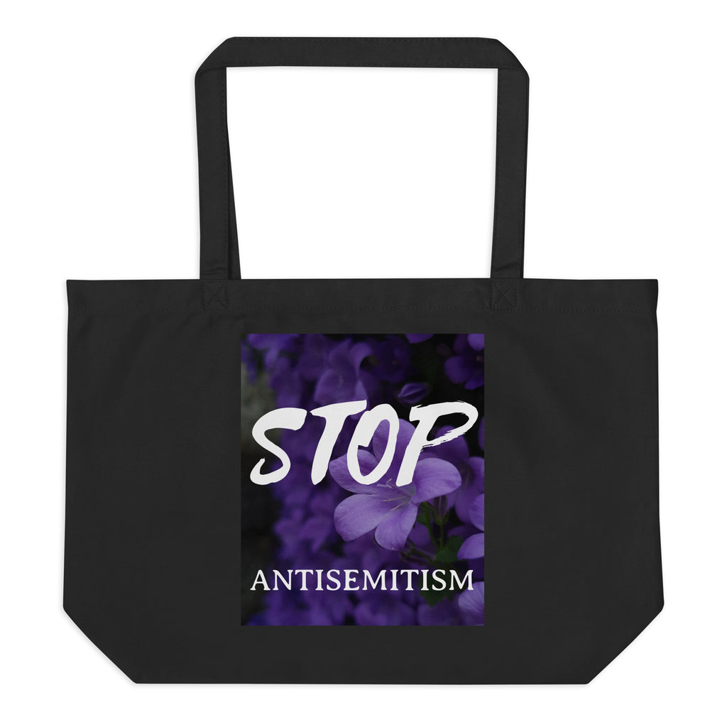 Flower Power | Antisemitism | Large Organic Tote Bag Jouparty