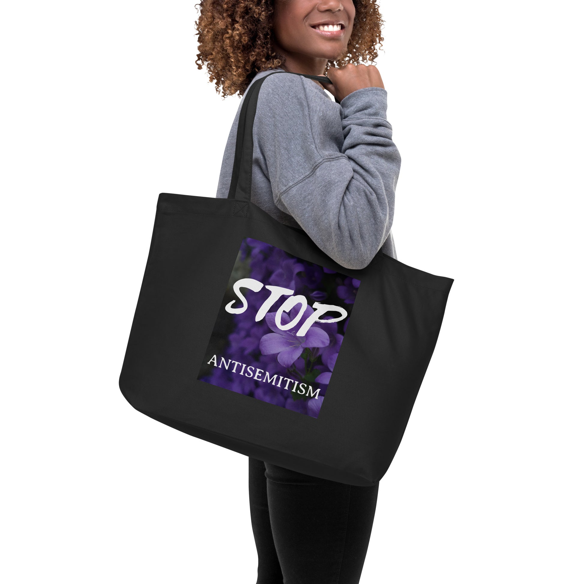 Flower Power | Antisemitism | Large Organic Tote Bag Jouparty