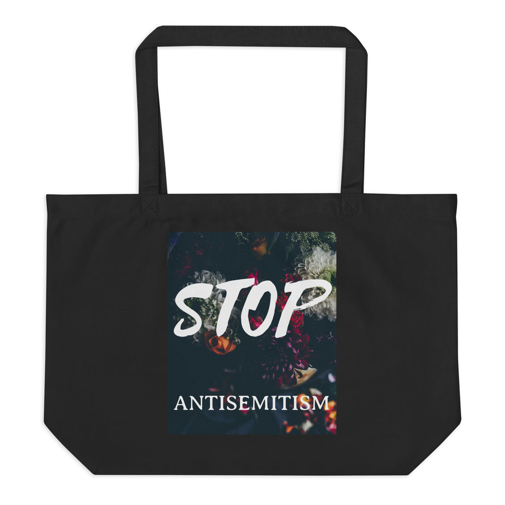Flower Power | Antisemitism | Large Organic Tote Bag Jouparty