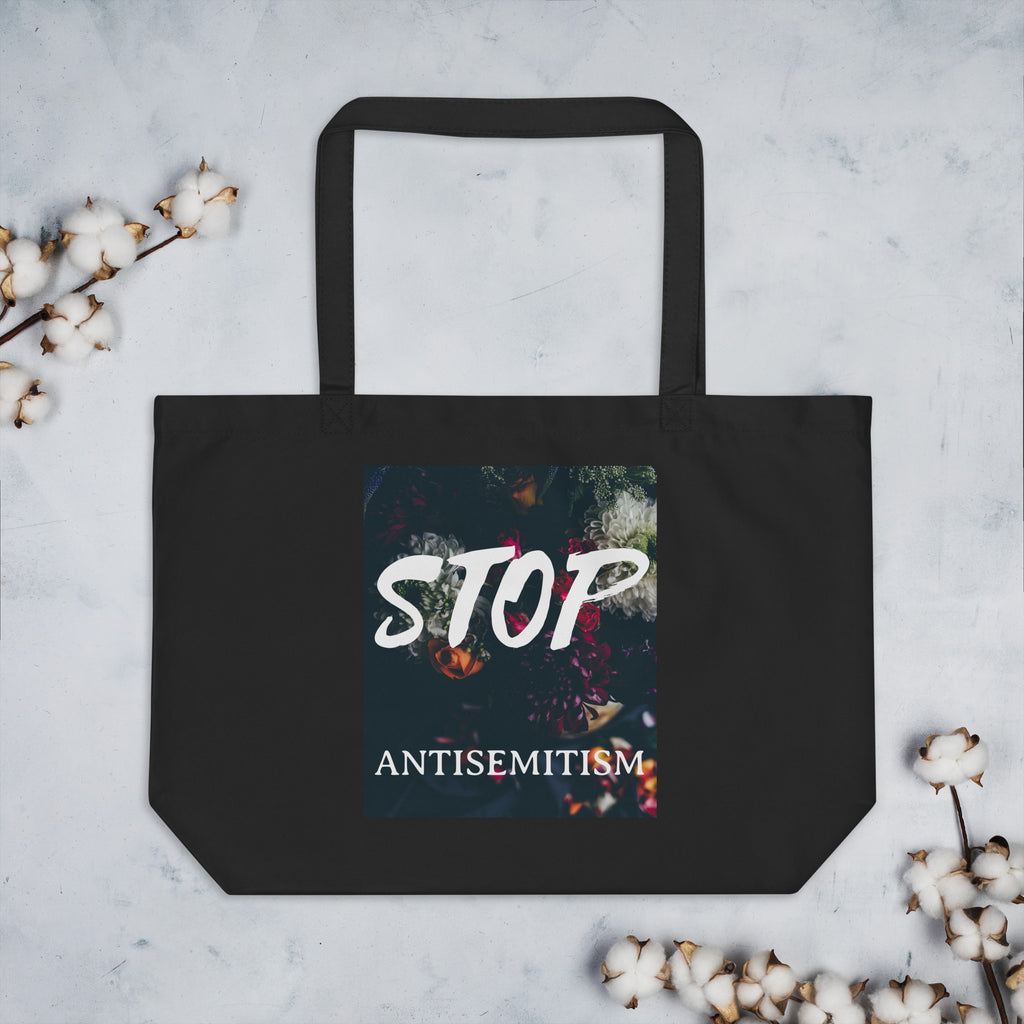 Flower Power | Antisemitism | Large Organic Tote Bag Jouparty