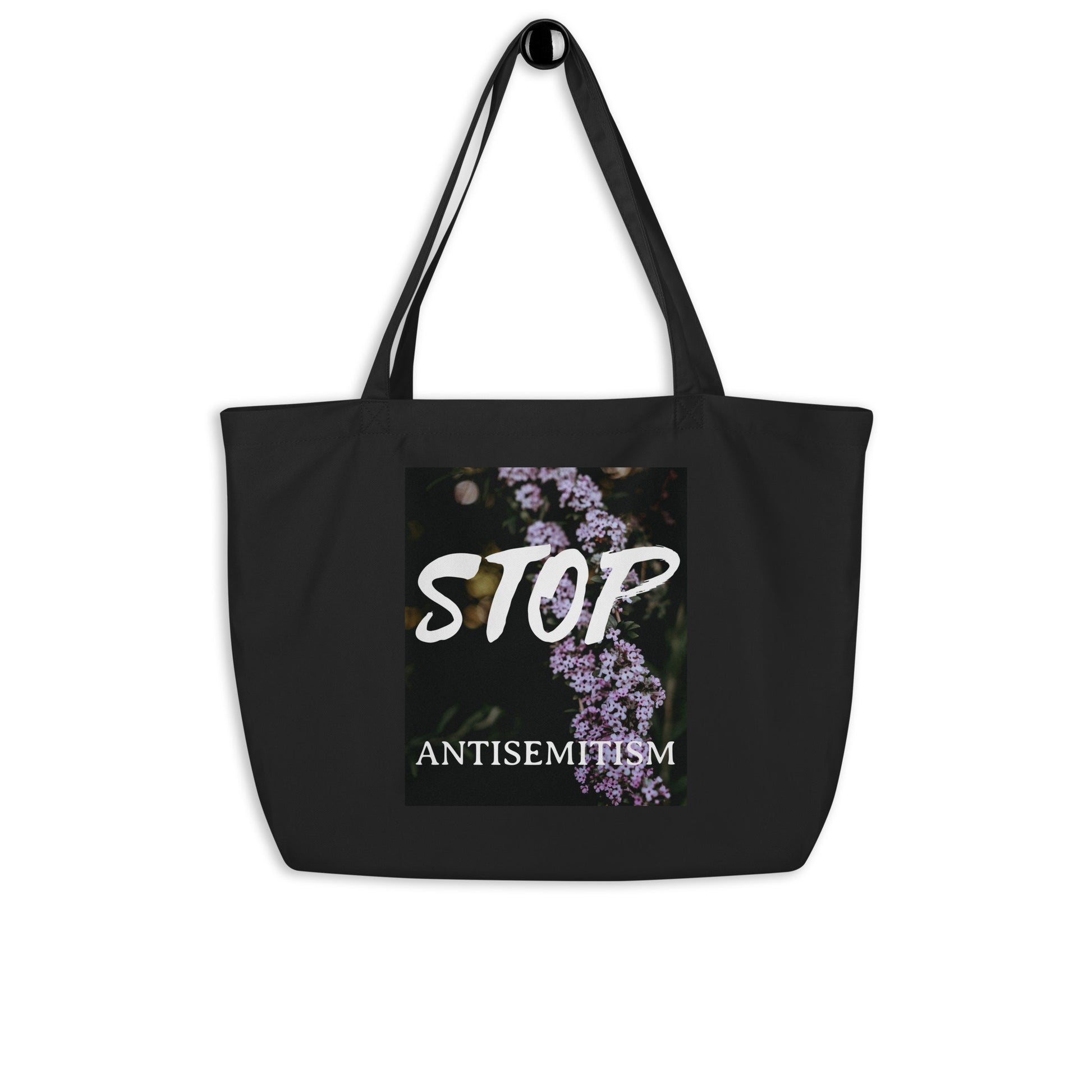 Flower Power | Antisemitism | Large Organic Tote Bag Jouparty