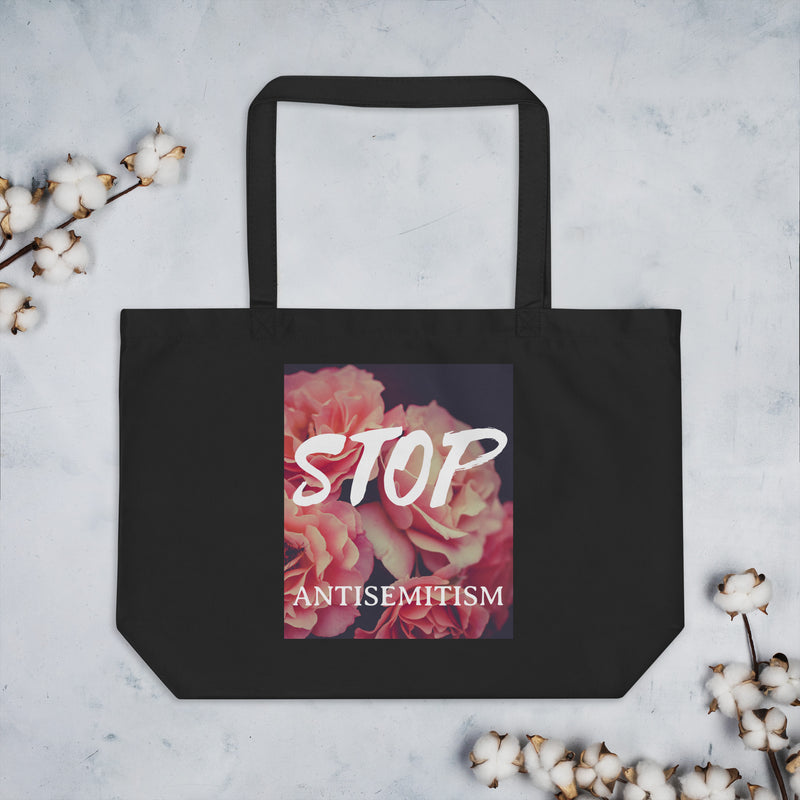 Flower Power | Antisemitism | Large Organic Tote Bag