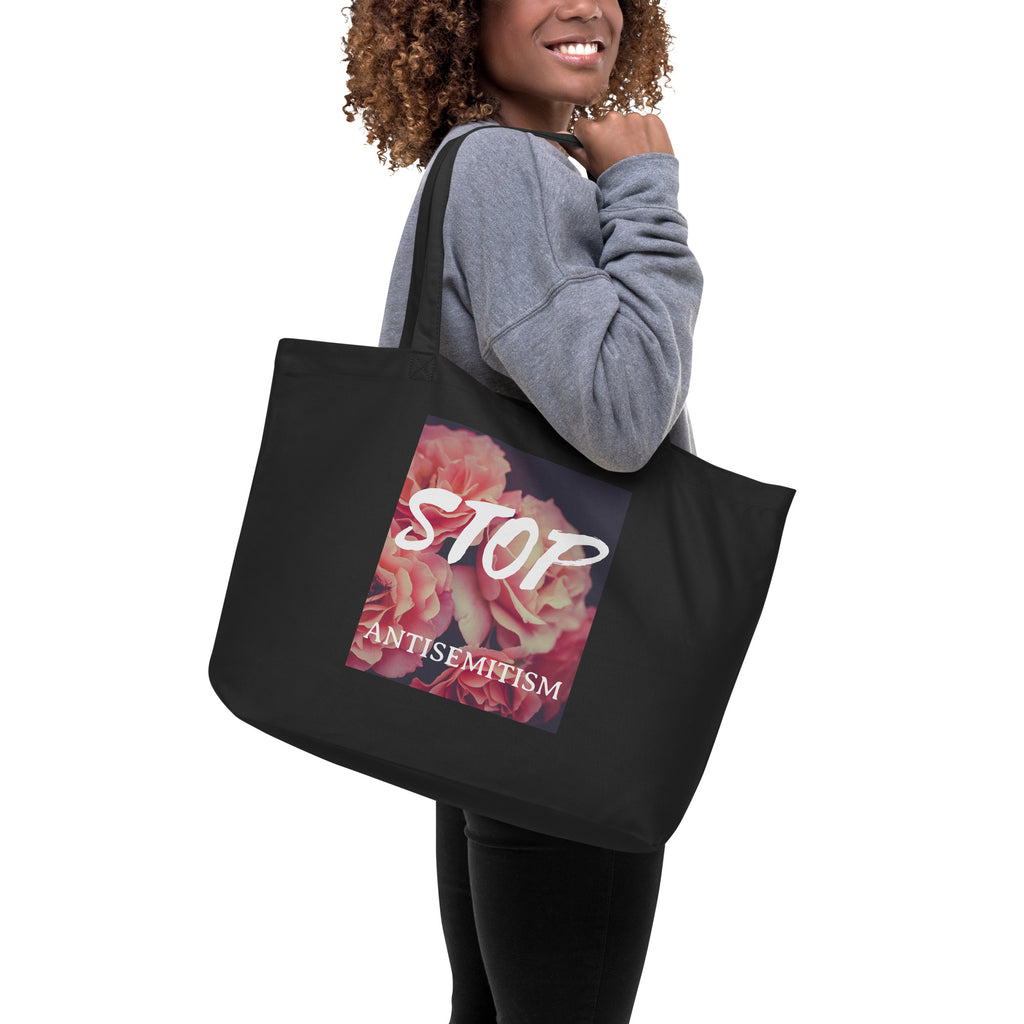 Flower Power | Antisemitism | Large Organic Tote Bag Jouparty