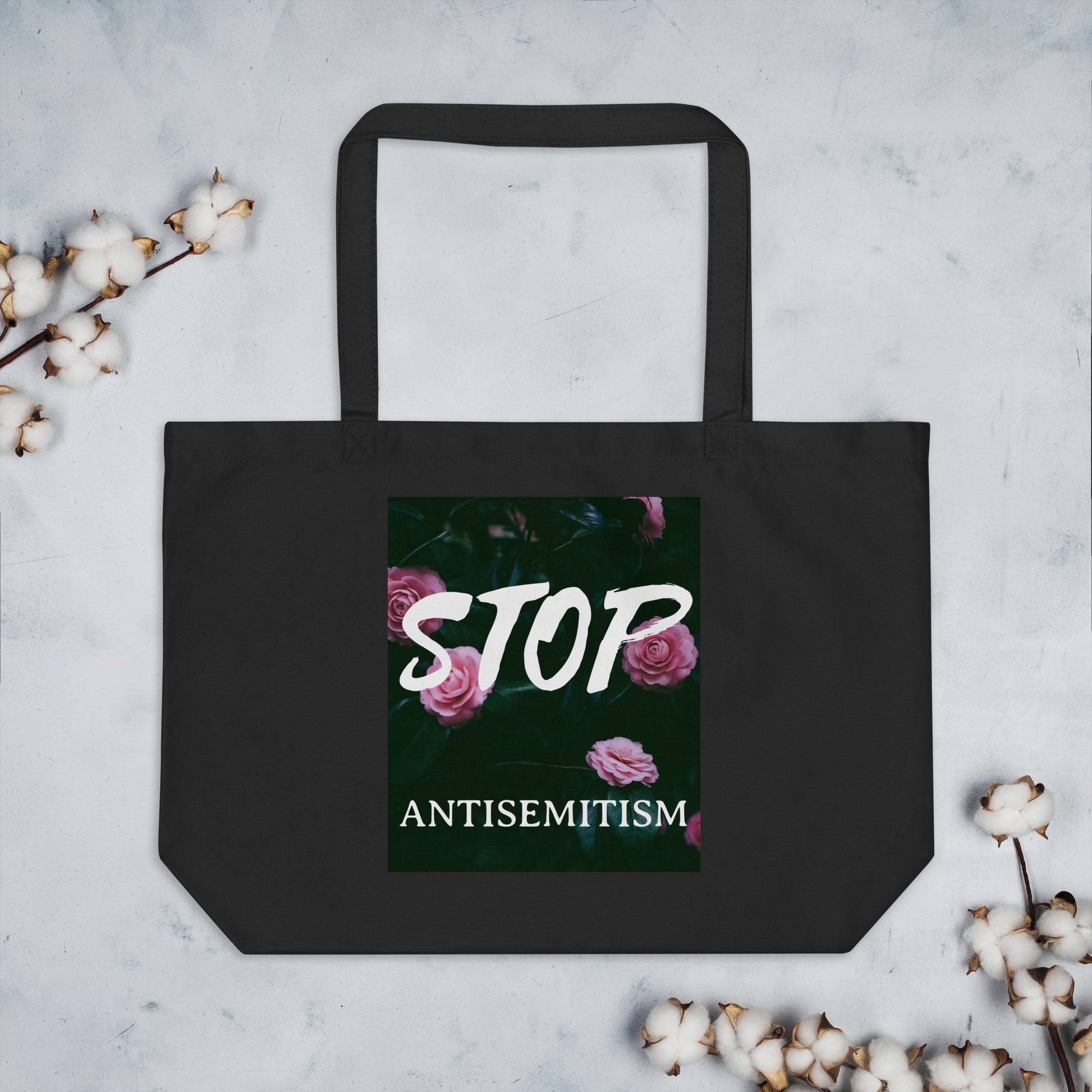 Flower Power | Antisemitism | Large Organic Tote Bag