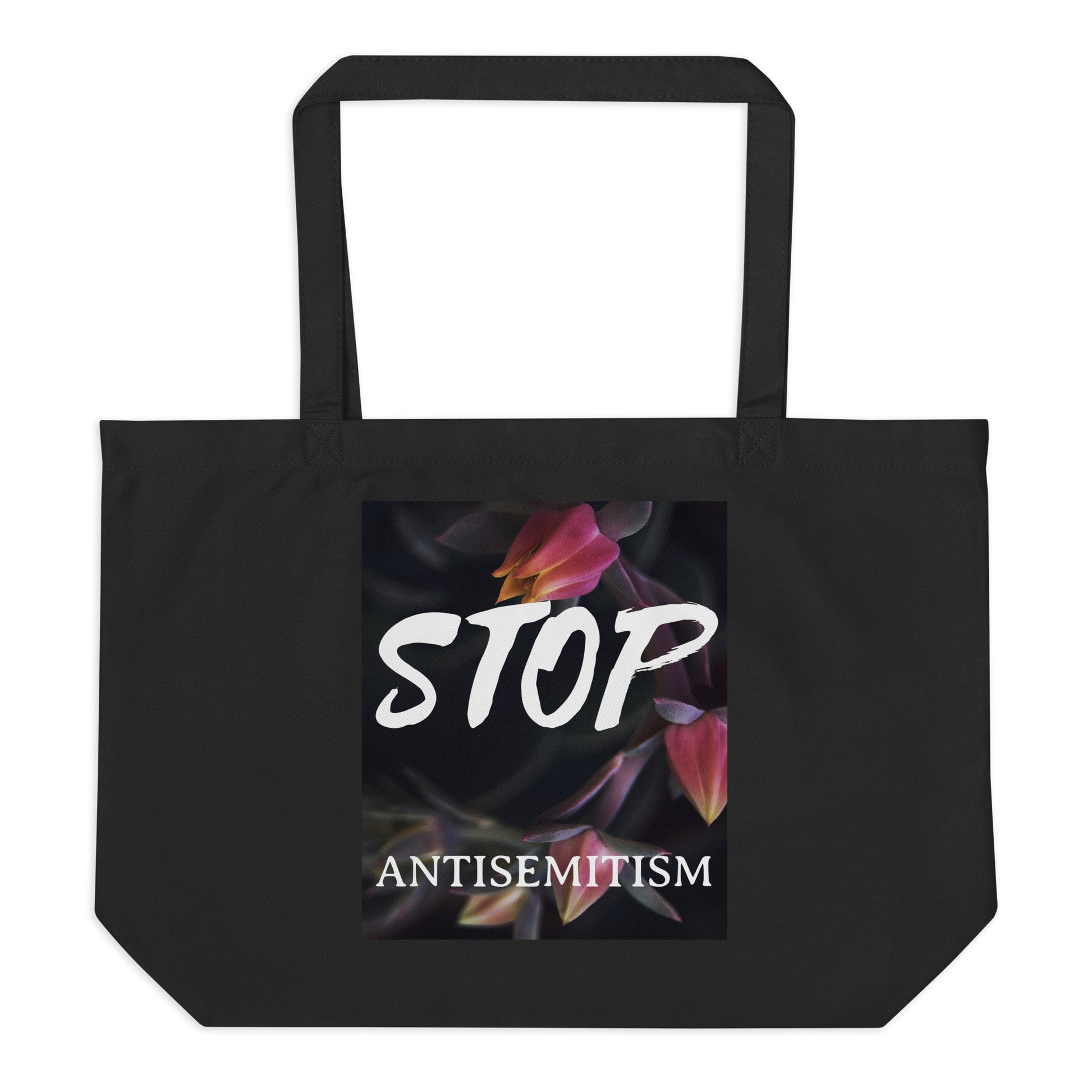 Flower Power | Antisemitism | Large Organic Tote Bag Jouparty