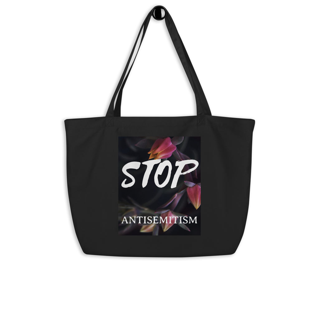 Flower Power | Antisemitism | Large Organic Tote Bag Jouparty