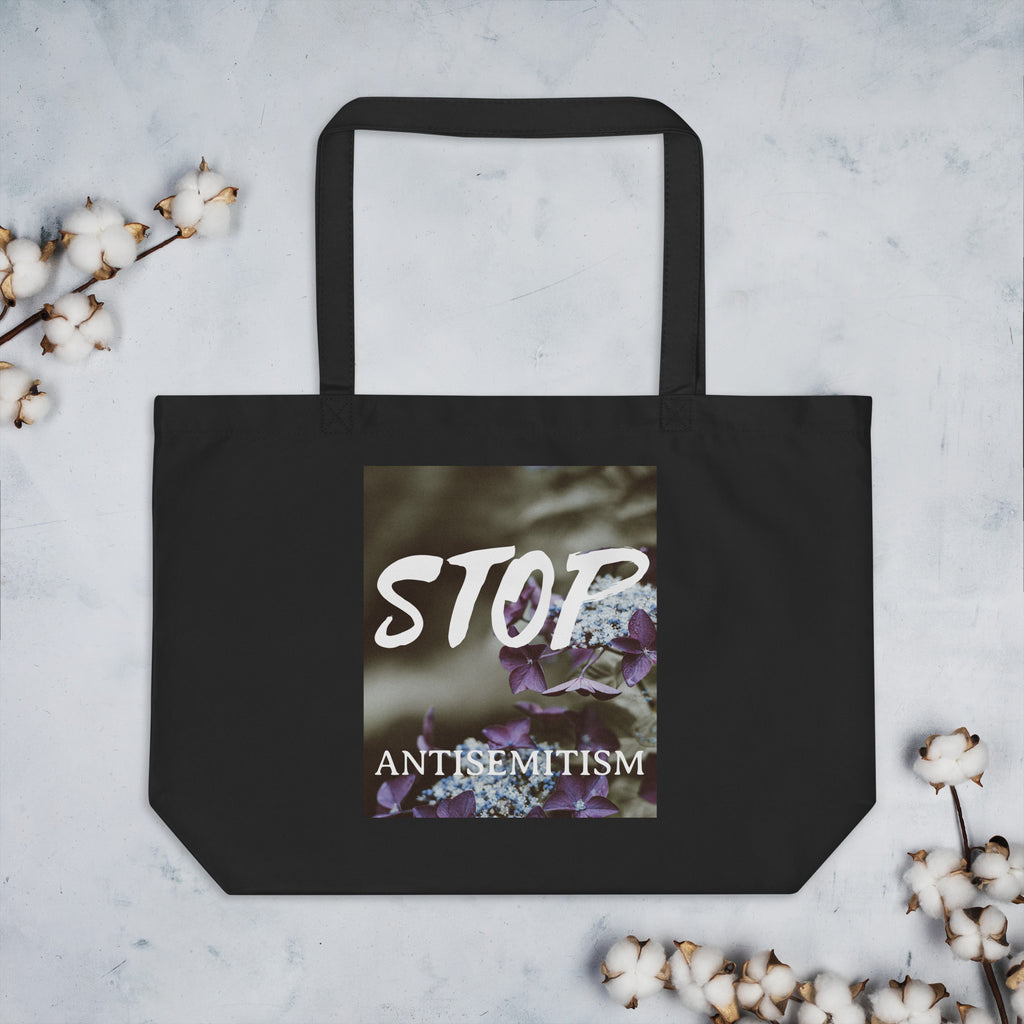Flower Power | Antisemitism | Large Organic Tote Bag Jouparty