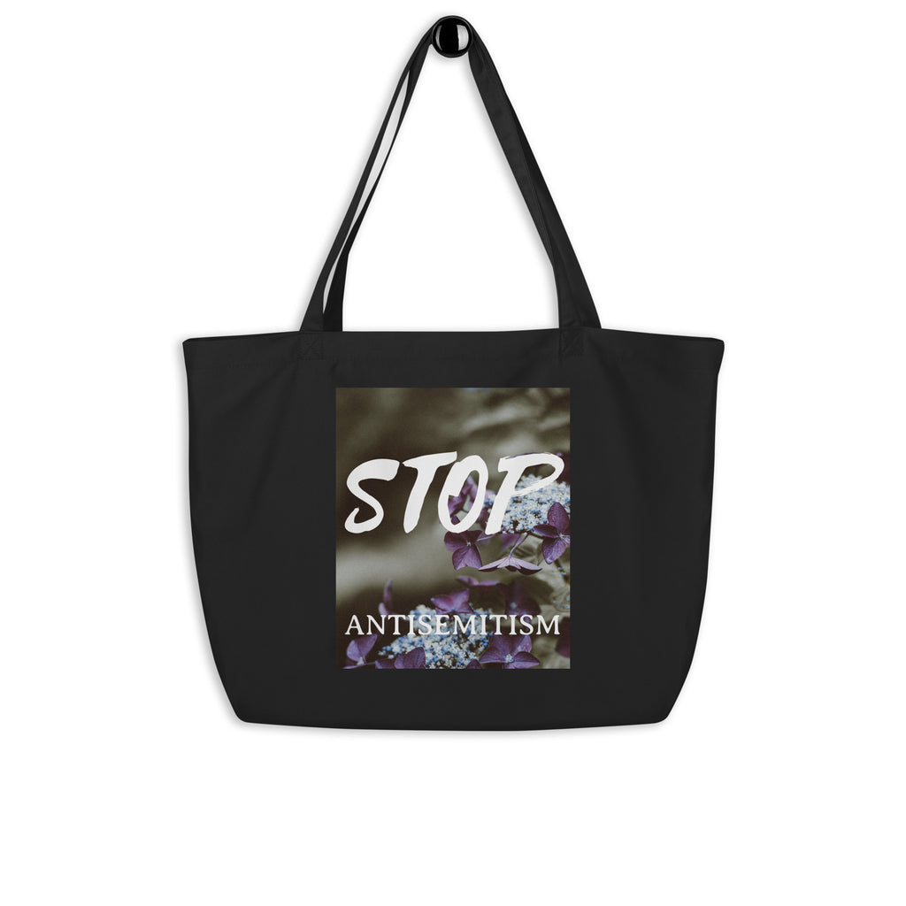 Flower Power | Antisemitism | Large Organic Tote Bag Jouparty