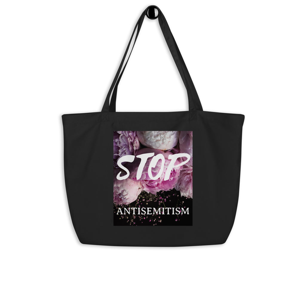 Flower Power | Antisemitism | Large Organic Tote Bag Jouparty