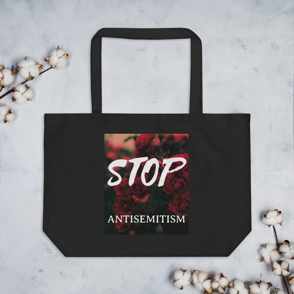 Flower Power | Antisemitism | Large Organic Tote Bag Jouparty