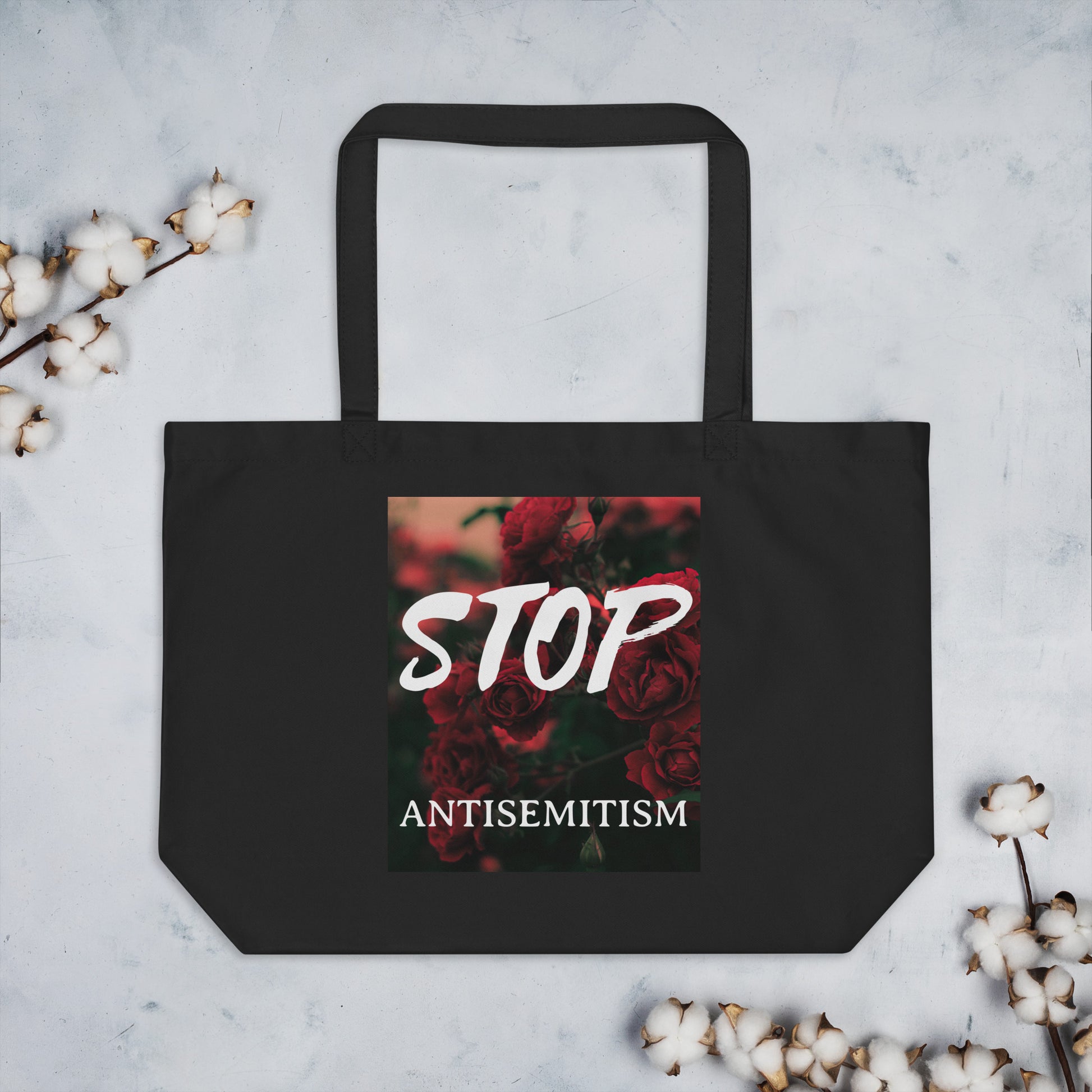Flower Power | Antisemitism | Large Organic Tote Bag Jouparty