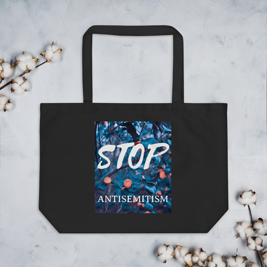 Flower Power | Antisemitism | Large Organic Tote Bag Jouparty