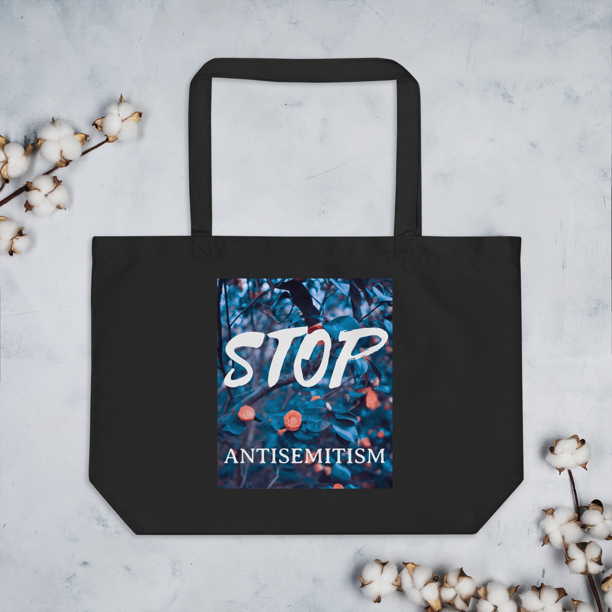 Flower Power | Antisemitism | Large Organic Tote Bag Jouparty