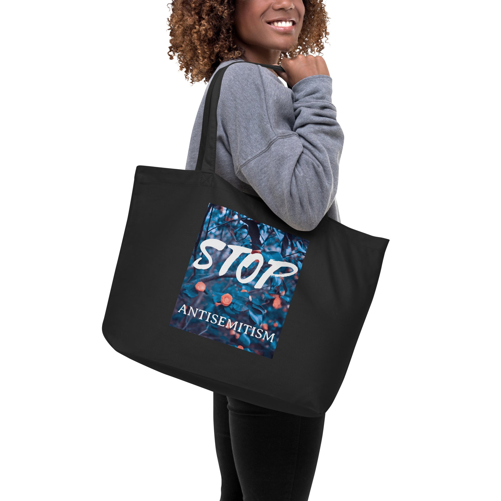 Flower Power | Antisemitism | Large Organic Tote Bag Jouparty