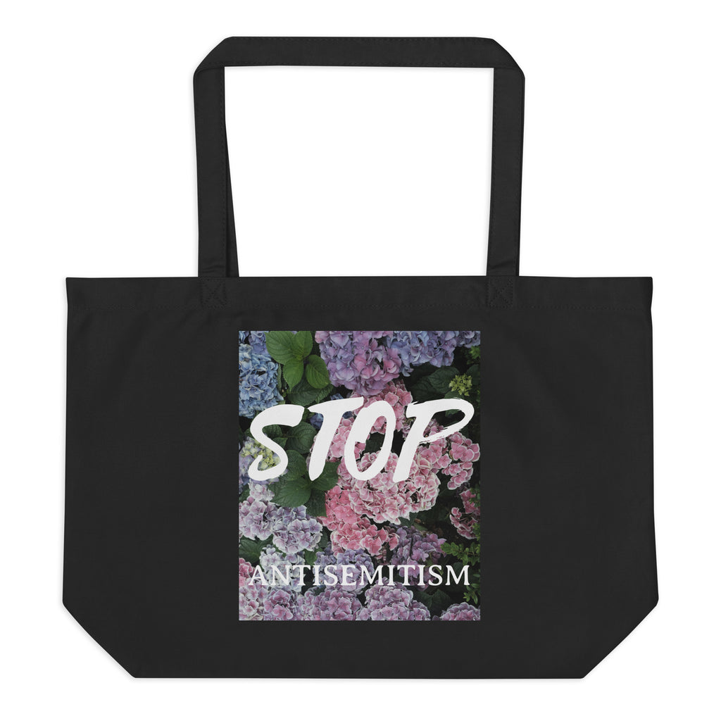 Flower Power | Antisemitism | Large Organic Tote Bag Jouparty