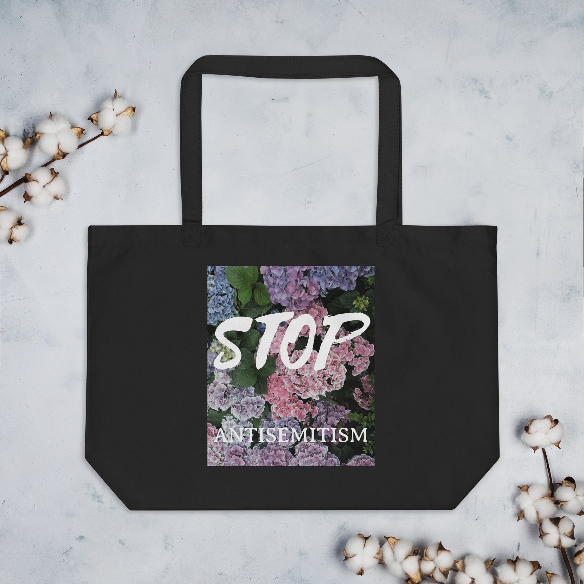 Flower Power | Antisemitism | Large Organic Tote Bag Jouparty