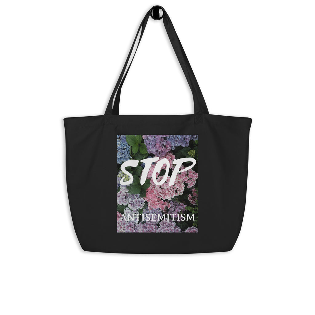Flower Power | Antisemitism | Large Organic Tote Bag Jouparty
