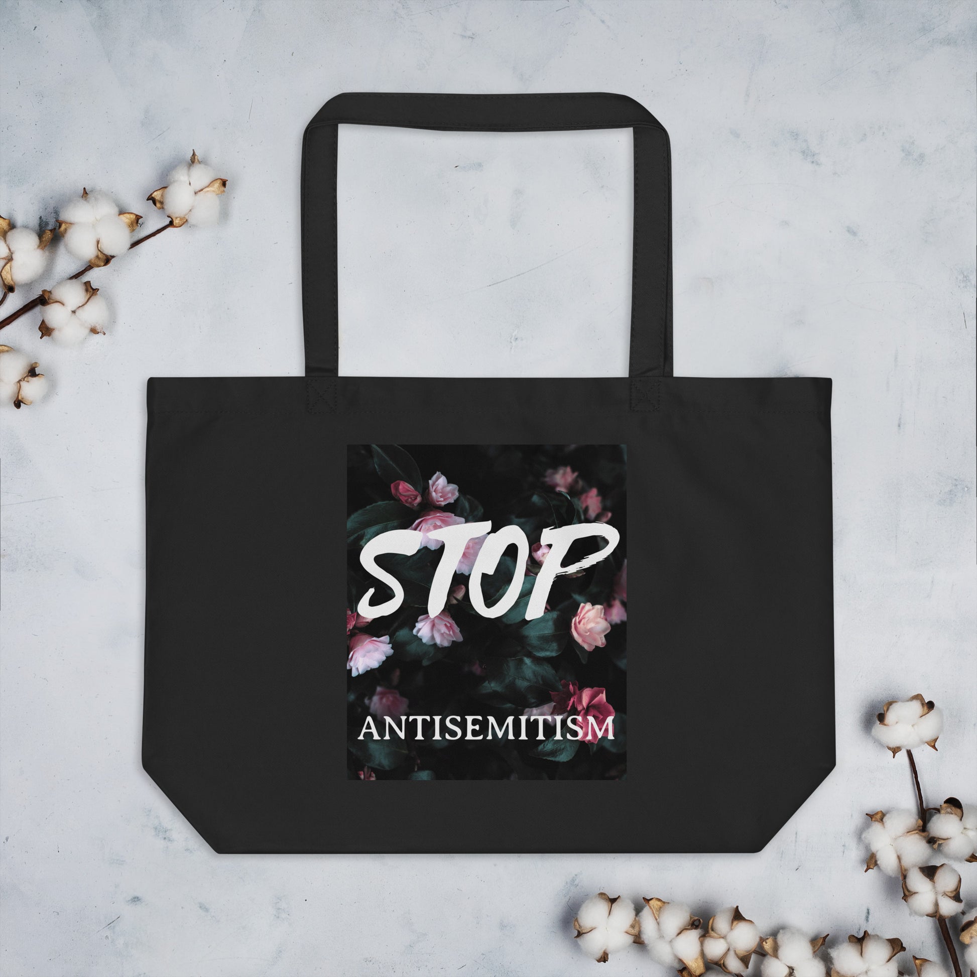 Flower Power | Antisemitism | Large Organic Tote Bag