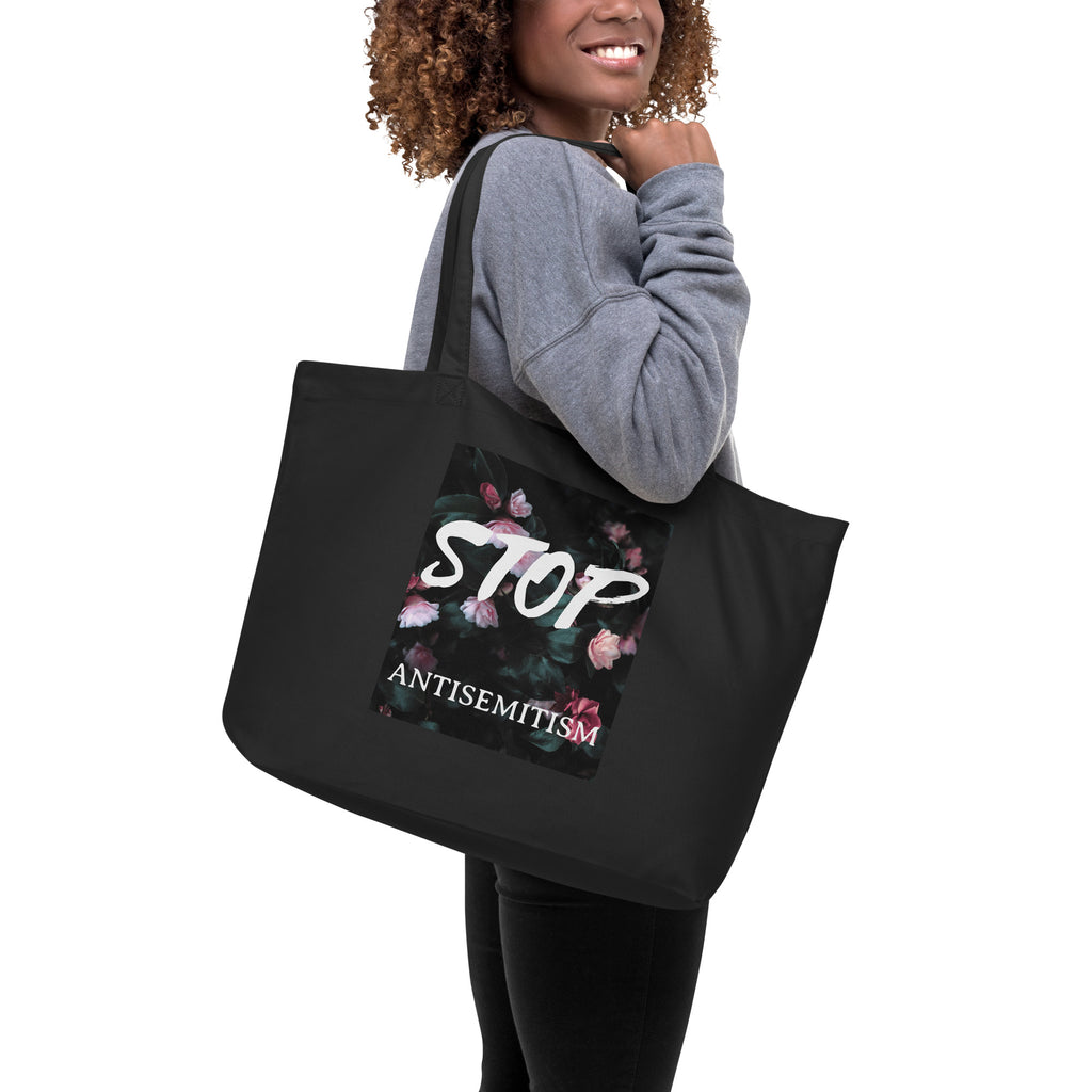 Flower Power | Antisemitism | Large Organic Tote Bag