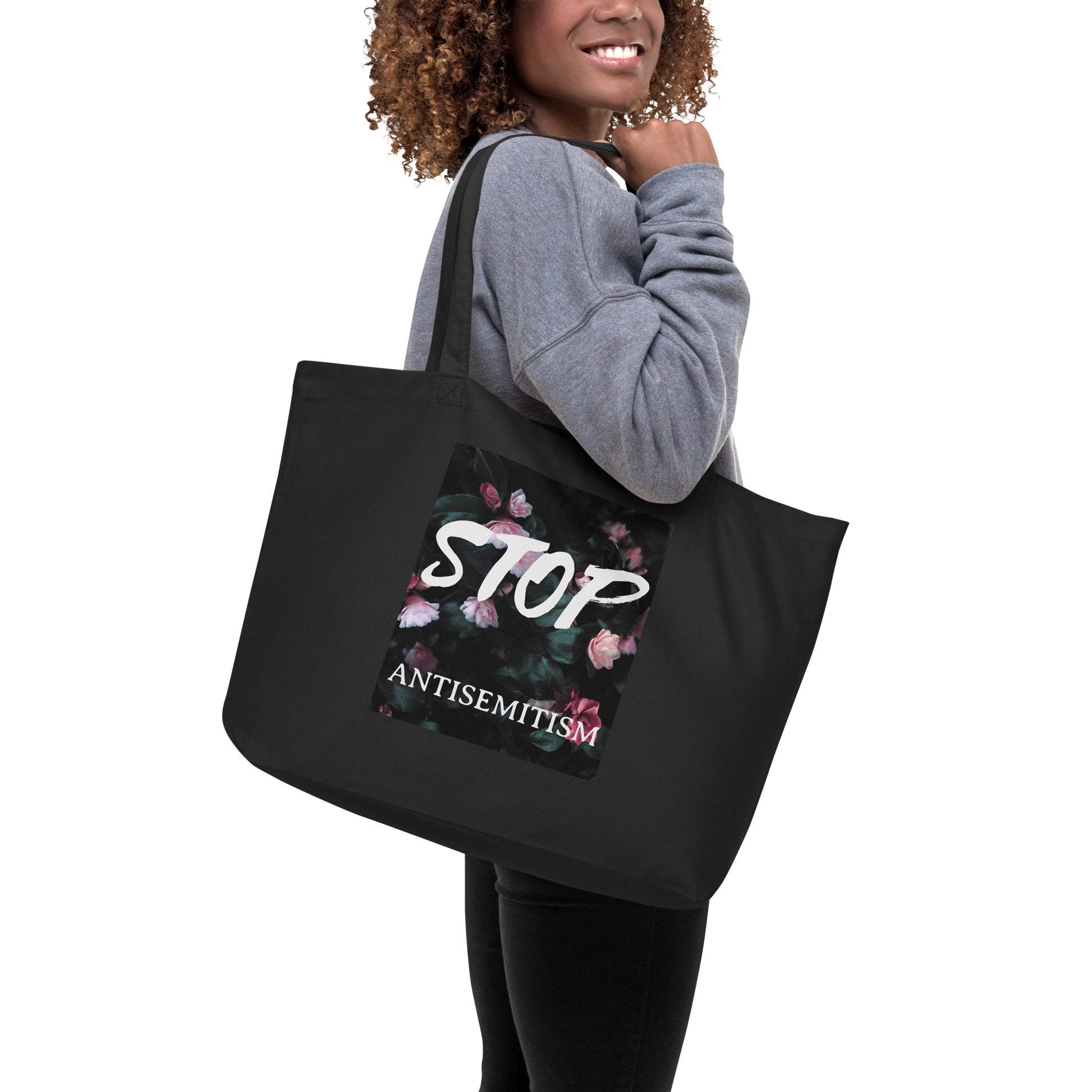 Flower Power | Antisemitism | Large Organic Tote Bag