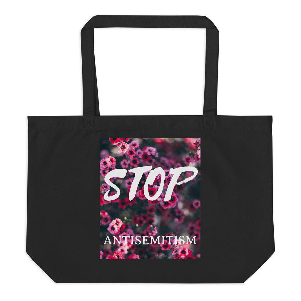 Flower Power | Antisemitism | Large Organic Tote Bag Jouparty