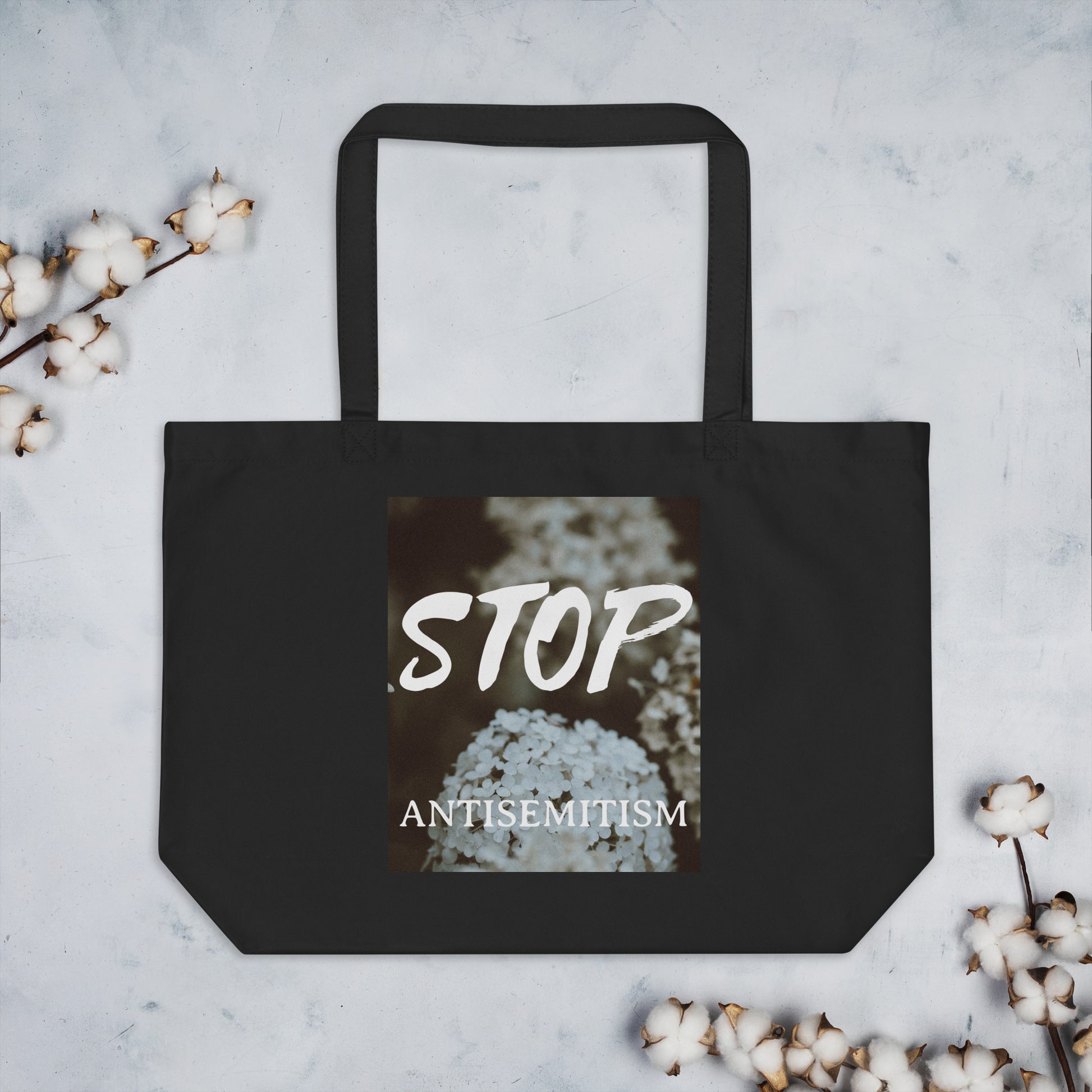 Flower Power | Antisemitism | Large Organic Tote Bag