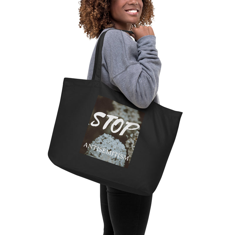 Flower Power | Antisemitism | Large Organic Tote Bag