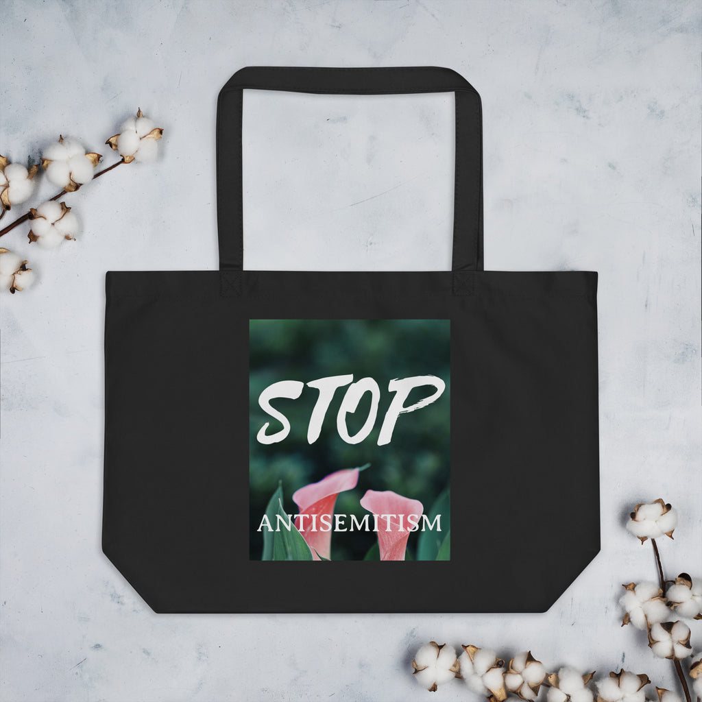 Flower Power | Antisemitism | Large Organic Tote Bag