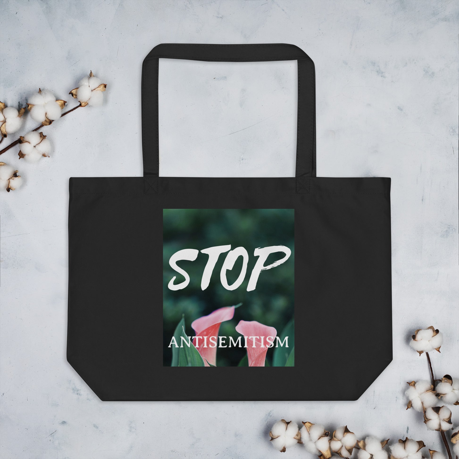 Flower Power | Antisemitism | Large Organic Tote Bag