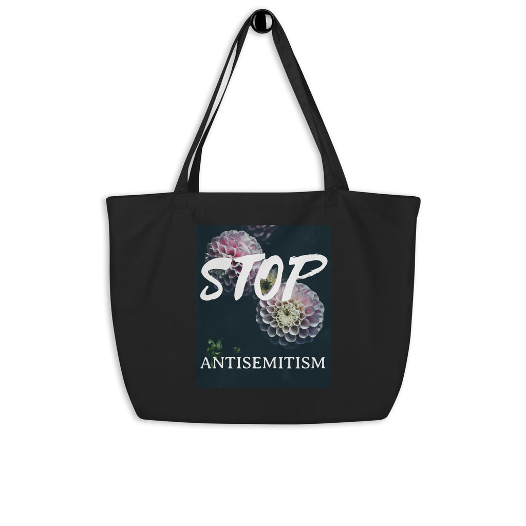 Flower Power | Antisemitism | Large Organic Tote Bag Jouparty